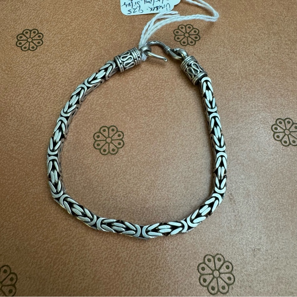 Solid 925 Sterling Silver Byzantine Bracelet - image 2